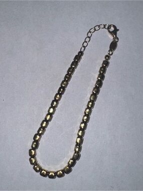 Circa 2000 Y2K Dyadema Italy Gold Vermeil 925 Sterling S  Cube Bead Bracelet